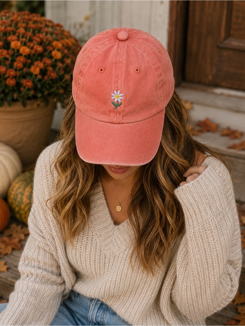 FREE With 20$+ Purchase Embroidered Daisy Baseball Cap -